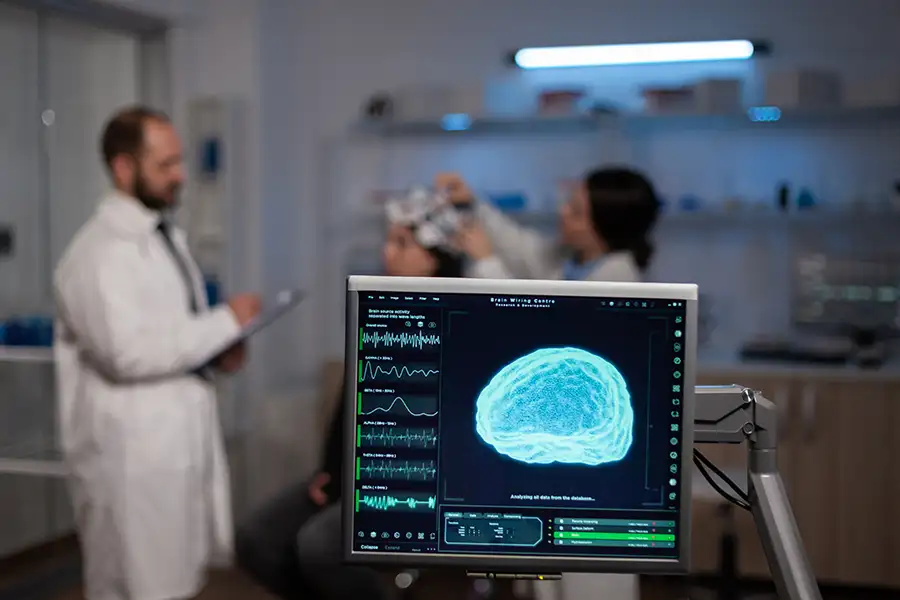 Advanced Neurological Testing and Treatment Options, paiten is fitted with EEG to measure real-time brain activity - Decatur, IL